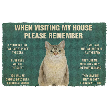 Gearhumans 3D Please Remember Burmilla Cats House Rules Custom Doormat