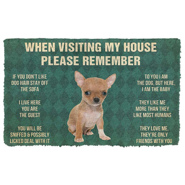 Gearhumans 3D Please Remember Chihuahua Puppy Dogs House Rules Custom Doormat