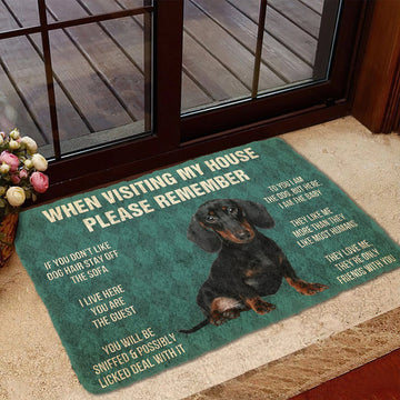 Gearhumans 3D Please Remember Dachshunds Puppy Dogs House Rules Custom Doormat