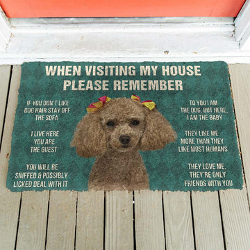 Gearhumans 3D Please Remember Dog House Rules Custom Doormat