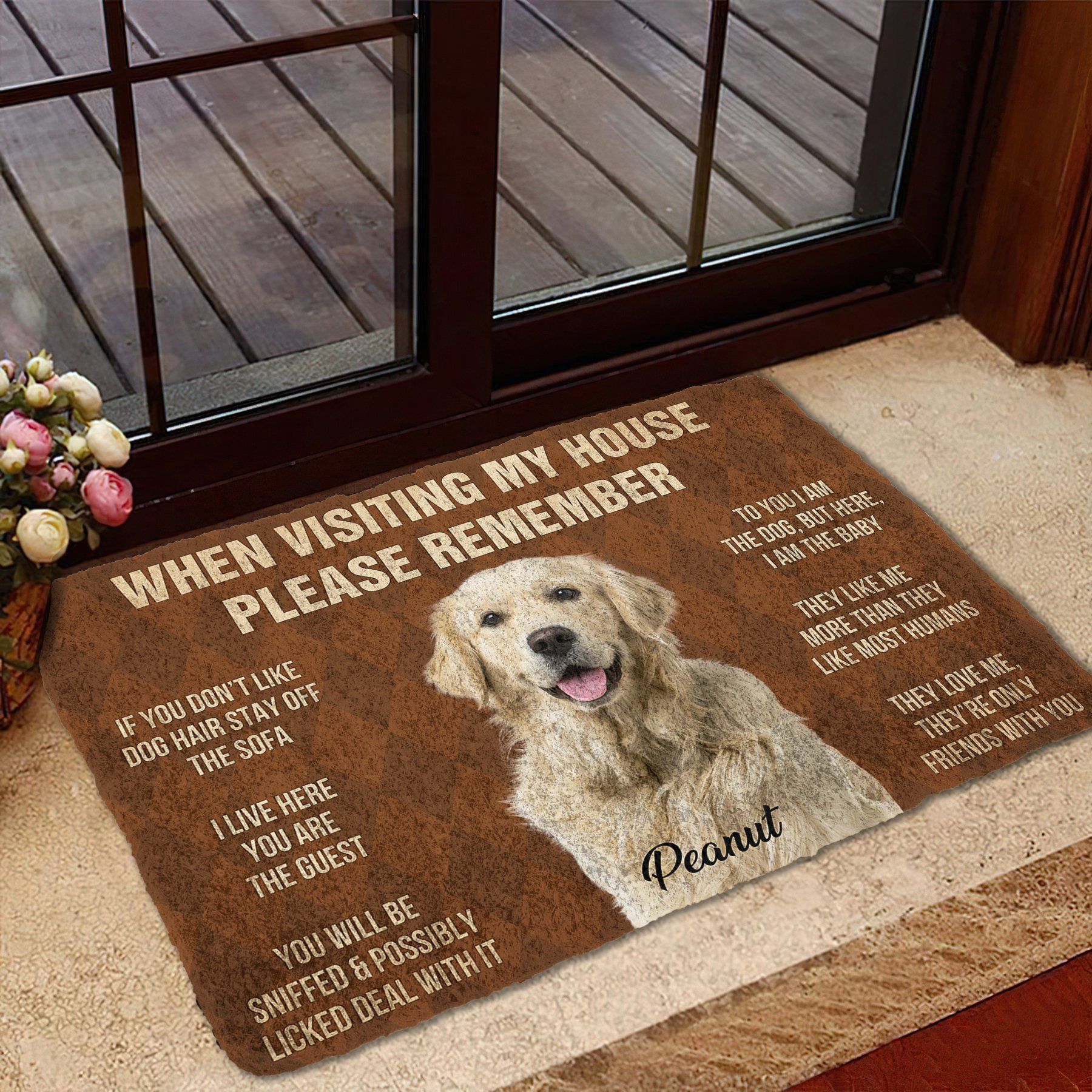 Gearhumans 3D Please Remember Dogs House Rule Custom Photo Custom Name Doormat GW0107216 Doormat 