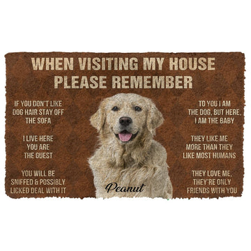 Gearhumans 3D Please Remember Dogs House Rule Custom Photo Custom Name Doormat