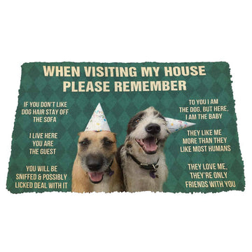 Gearhumans 3D Please Remember Dogs House Rules Custom Doormat GW120542 Doormat Doormat S(15,8inchx23,6inch) 