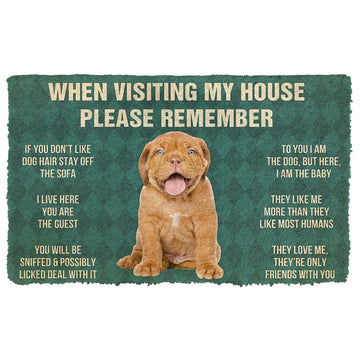 Gearhumans 3D Please Remember Dogue de Bordeaux Puppy Dogs House Rules Custom Doormat