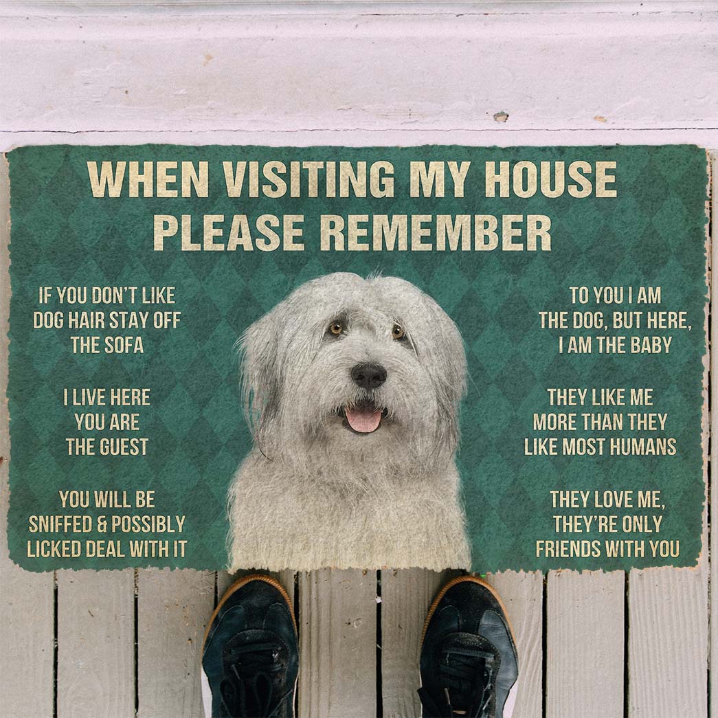 Gearhumans 3D Please Remember English Sheepdog House Rules Custom Doormat GW19045 Doormat 