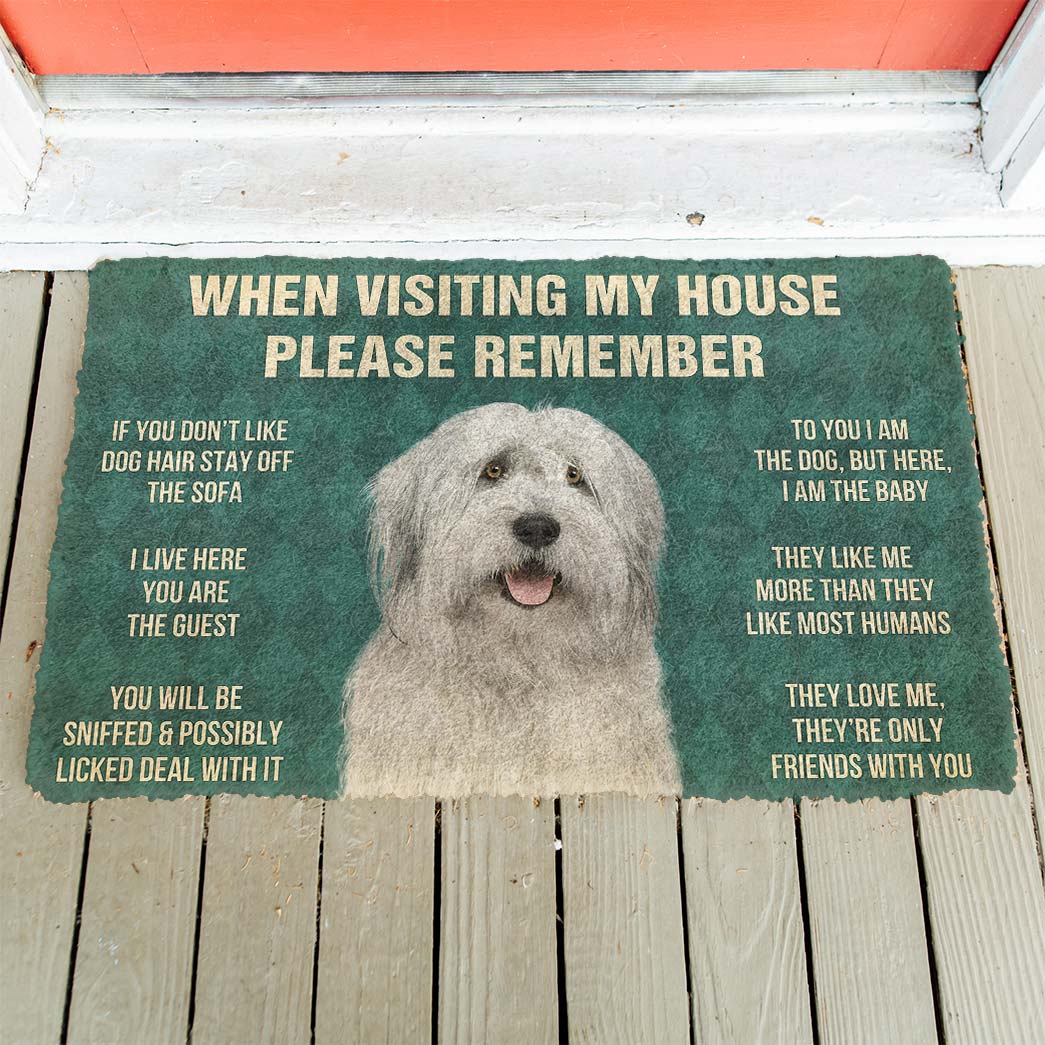 Gearhumans 3D Please Remember English Sheepdog House Rules Custom Doormat GW19045 Doormat 