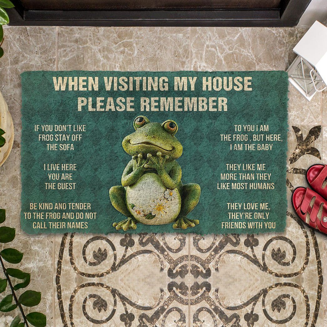 Gearhumans 3D Please Remember Frog House Rules Custom Doormat GW290416 Doormat 