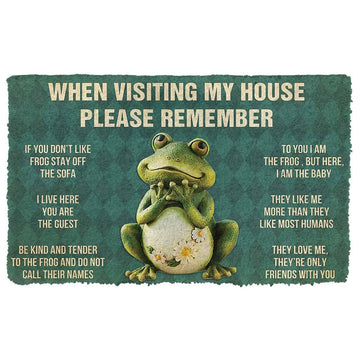 Gearhumans 3D Please Remember Frog House Rules Custom Doormat GW290416 Doormat Doormat S(15,8inchx23,6inch) 