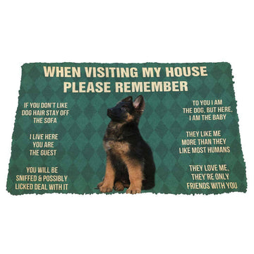 Gearhumans 3D Please Remember German Shepherd Puppy Dogs House Rules Custom Doormat