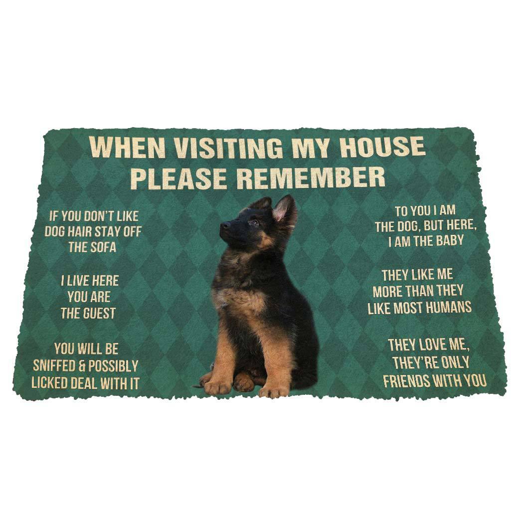 Gearhumans 3D Please Remember German Shepherd Puppy Dogs House Rules Custom Doormat GO07052126 Doormat 