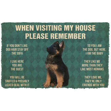 Gearhumans 3D Please Remember German Shepherd Puppy Dogs House Rules Custom Doormat