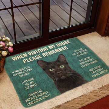 Gearhumans 3D Please Remember Havana Brown Cats House Rules Custom Doormat