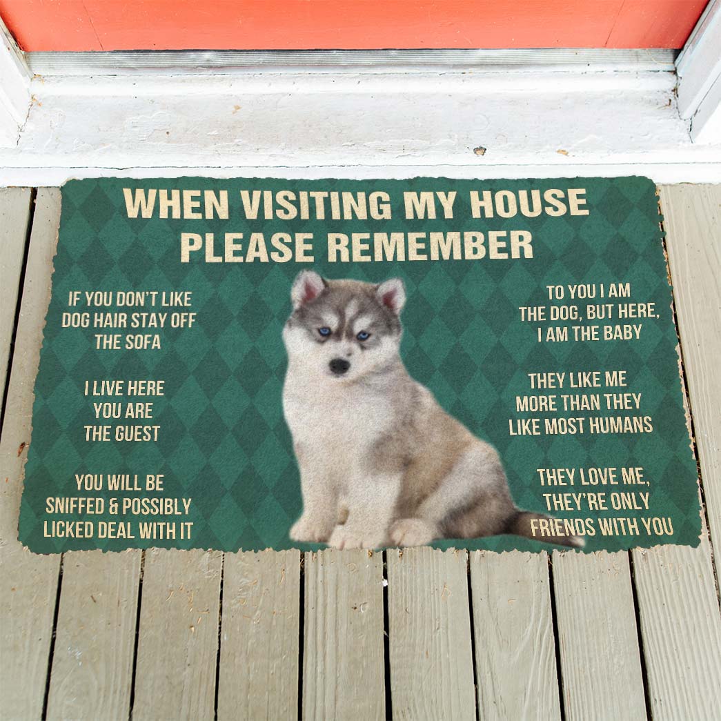 Gearhumans 3D Please Remember Husky Puppy Dogs House Rules Custom Door