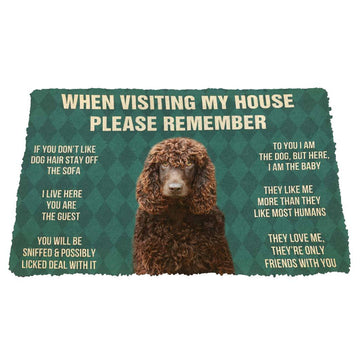 Gearhumans 3D Please Remember Irish Water Spaniel Dogs House Rules Custom Doormat