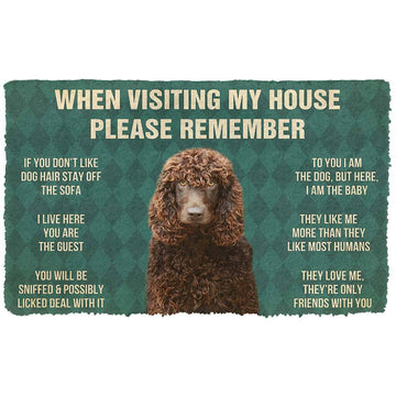 Gearhumans 3D Please Remember Irish Water Spaniel Dogs House Rules Custom Doormat
