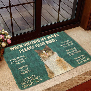 Gearhumans 3D Please Remember LaPerm Cats House Rules Custom Doormat