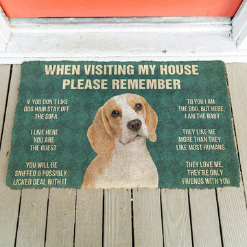 Gearhumans 3D Please Remember Lemon Beagle Dogs House Rule Custom Doormat