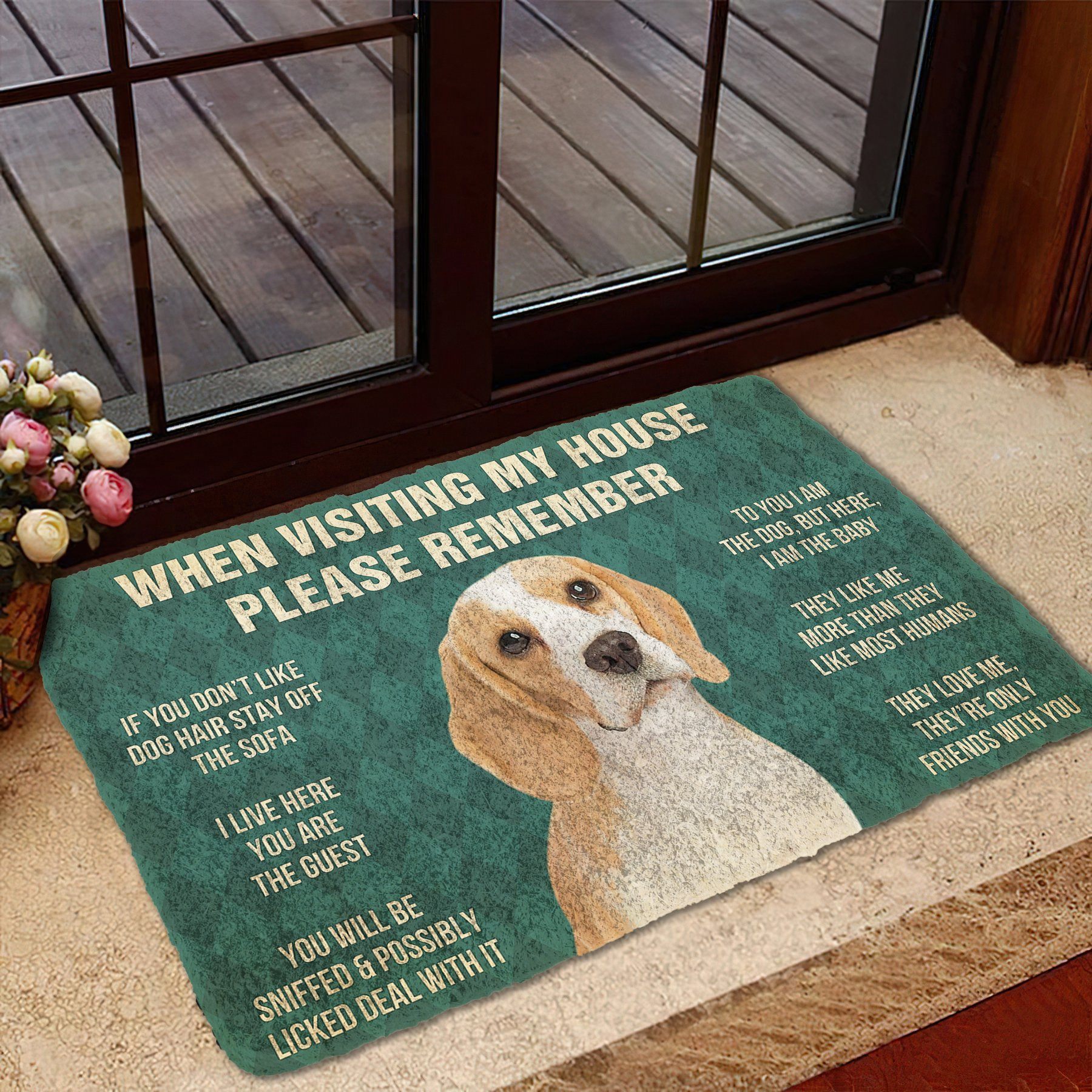 Gearhumans 3D Please Remember Lemon Beagle Dogs House Rule Custom Doormat GW2204217 Doormat 