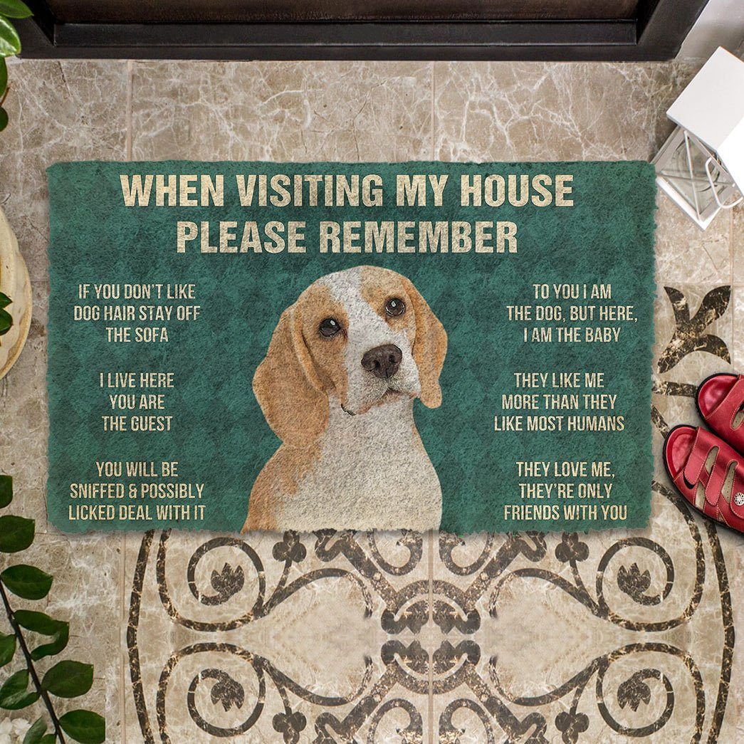 Gearhumans 3D Please Remember Lemon Beagle Dogs House Rule Custom Doormat GW2204217 Doormat 