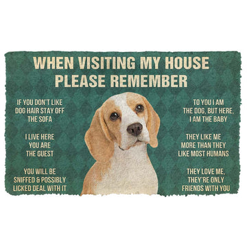 Gearhumans 3D Please Remember Lemon Beagle Dogs House Rule Custom Doormat