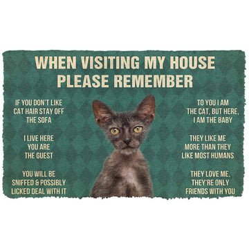 Gearhumans 3D Please Remember Lykoi Cats House Rules Custom Doormat