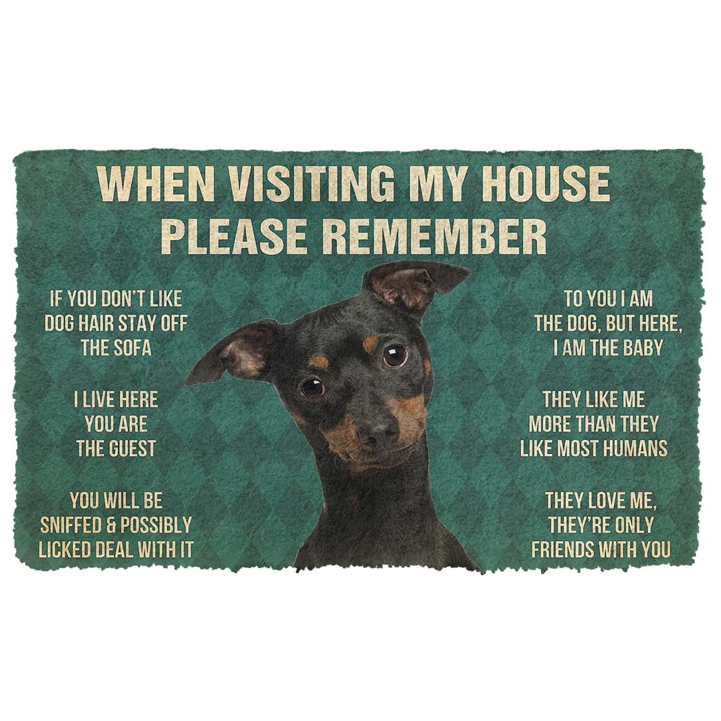 Gearhumans 3D Please Remember Miniature Pinschers House Rules Custom Doormat GW19049 Doormat Doormat S(15,8''x23,6'') 
