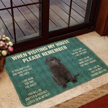 Gearhumans 3D Please Remember Newfoundland Puppy Dogs House Rules Custom Doormat