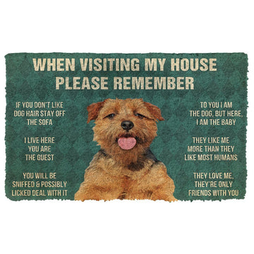 Gearhumans 3D Please Remember Norfolk terrier House Rules Custom Doormat