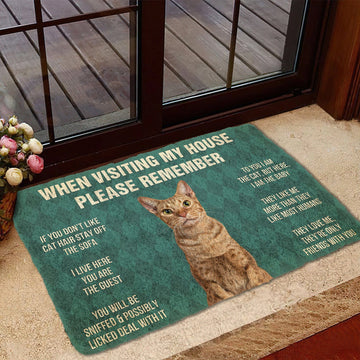 Gearhumans 3D Please Remember Ocicat Cats House Rules Custom Doormat