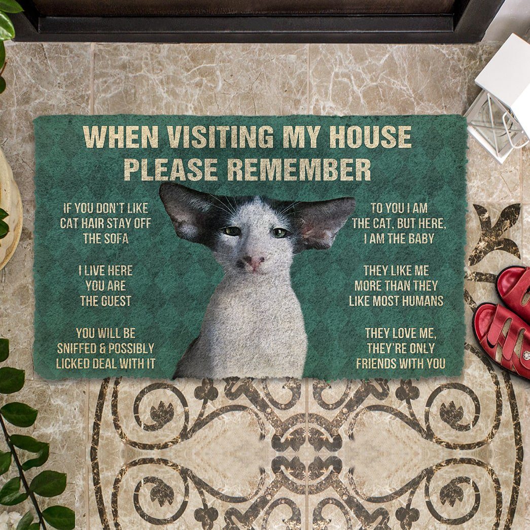 Gearhumans 3D Please Remember Oriental Shorthair Cats House Rules Custom Doormat GS1005215 Doormat 