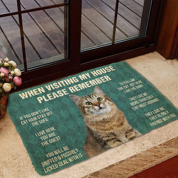 Gearhumans 3D Please Remember Pixiebob Cats House Rules Custom Doormat