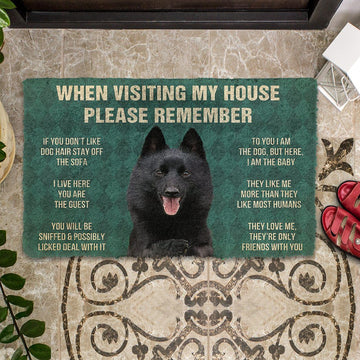 Gearhumans 3D Please Remember Schipperke Dogs House Rules Custom Doormat