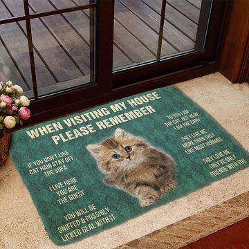 Gearhumans 3D Please Remember Siberian Maine Kitten Cats House Rules Custom Doormat