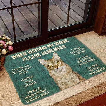 Gearhumans 3D Please Remember Singapura Cats House Rules Custom Doormat