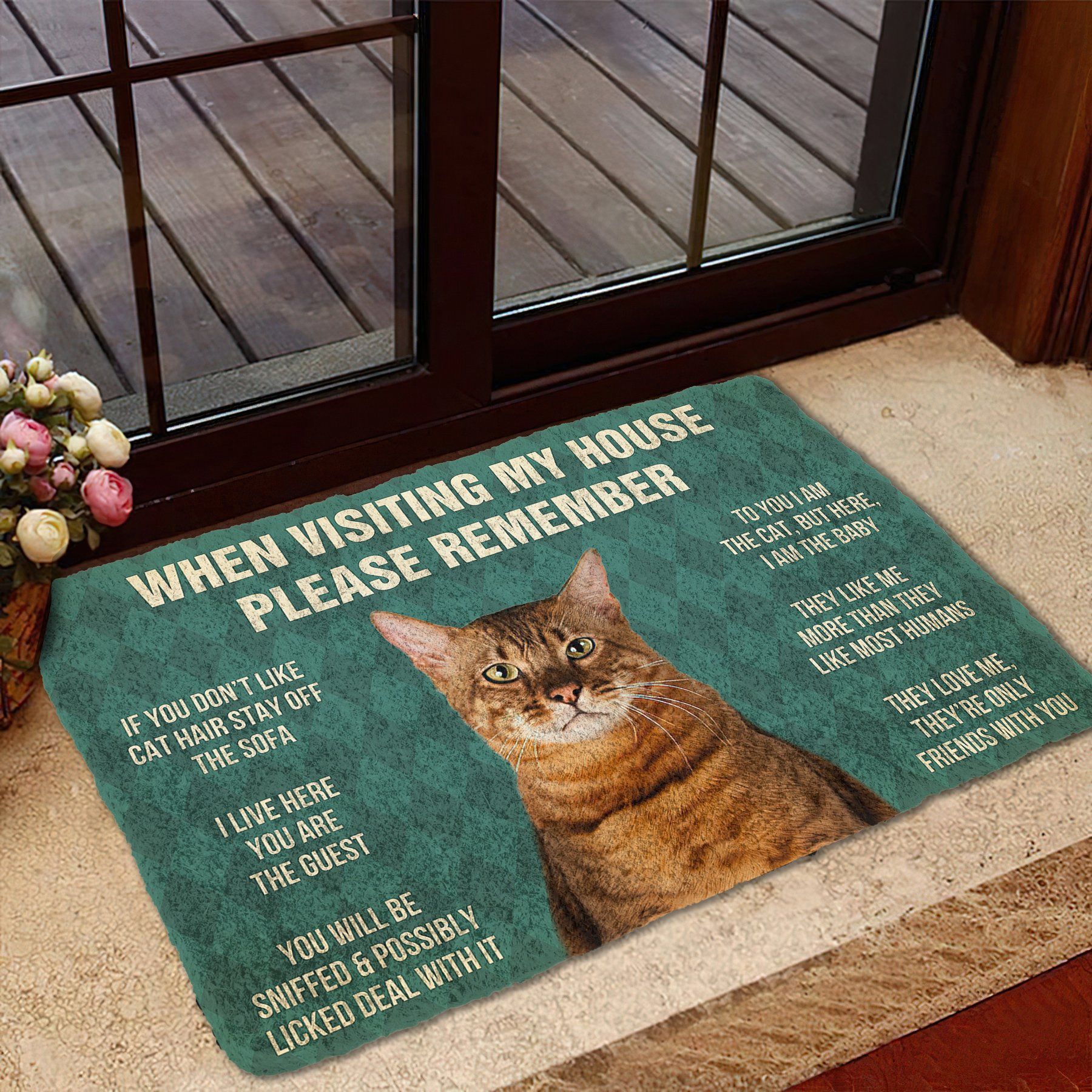 Gearhumans 3D Please Remember Toyger Cat House Rules Custom Doormat GS10052111 Doormat 