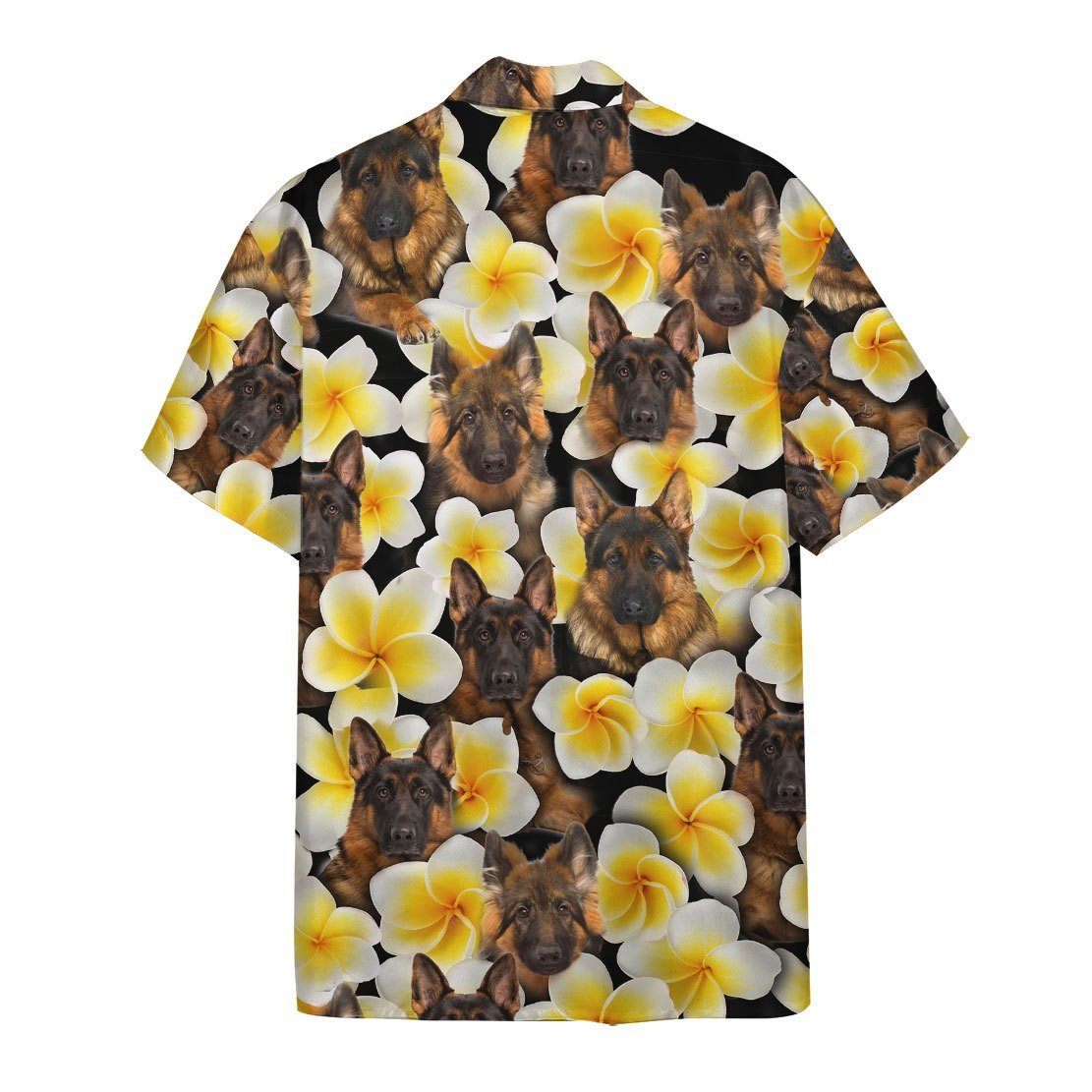 Gearhumans 3D Plumeria German Shepherd Hawaii Shirt ZZ06046 Hawai Shirt 