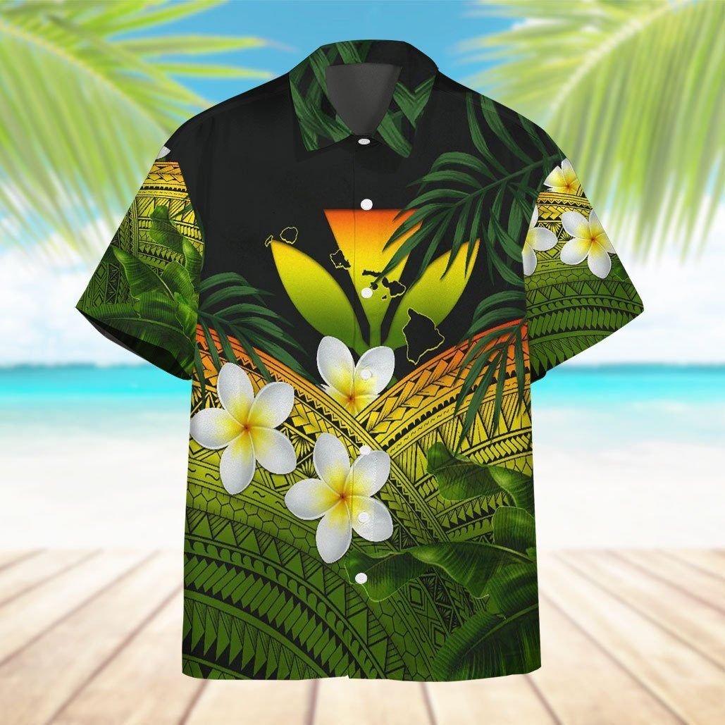 Gearhumans 3D Plumeria Native Hawaiian Shirt ZB16037 Hawai Shirt 