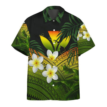 Gearhumans 3D Plumeria Native Hawaiian Shirt