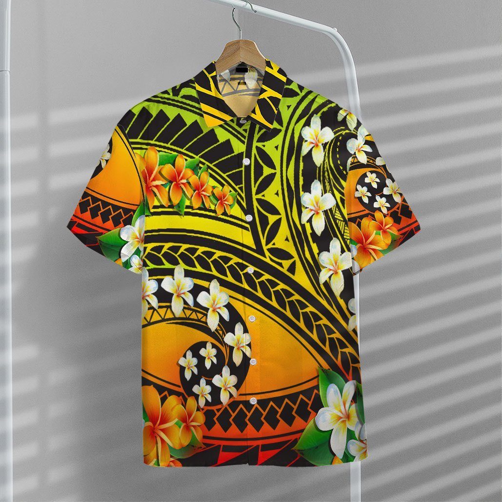 Gearhumans 3D Plumeria Polynesian Hawaii Shirt ZZ02041 Hawai Shirt 