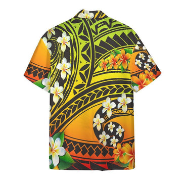 Gearhumans 3D Plumeria Polynesian Hawaii Shirt