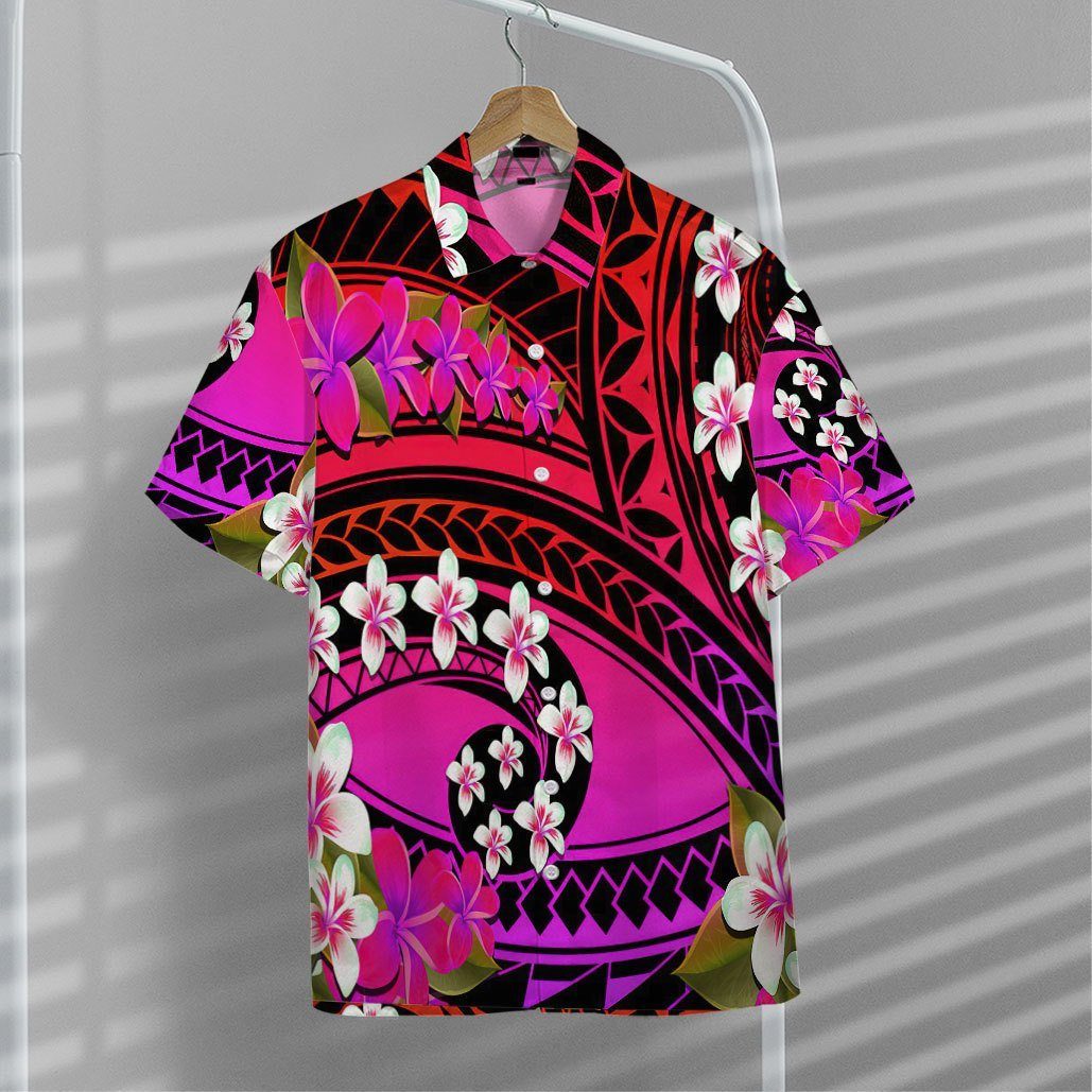 Gearhumans 3D Plumeria Polynesian Purple Hawaii Shirt ZZ02042 Hawai Shirt 