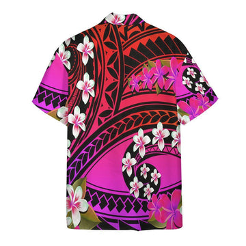 Gearhumans 3D Plumeria Polynesian Purple Hawaii Shirt