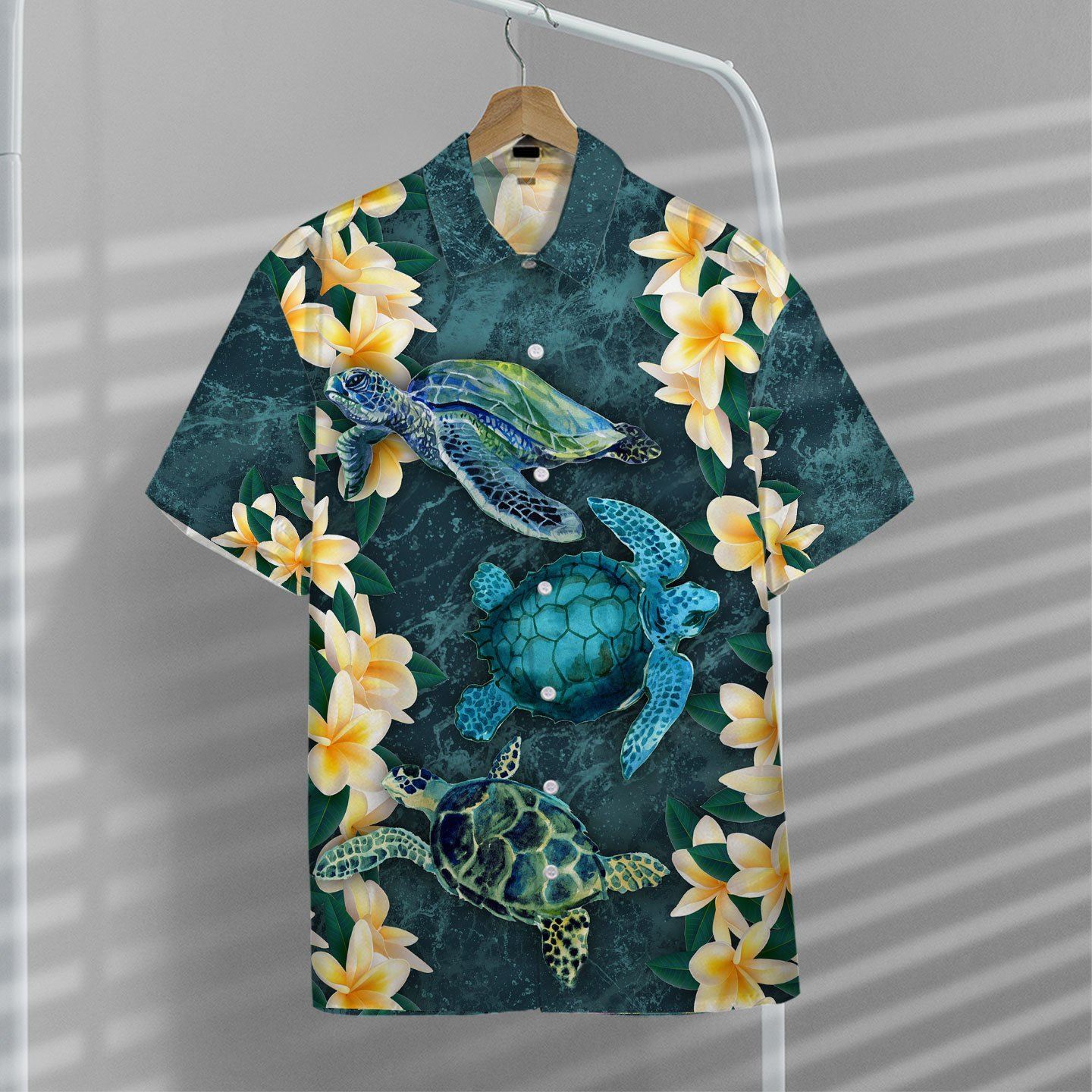 Gearhumans 3D Plumeria Turtle Hawaii Shirt ZZ02044 Hawai Shirt 