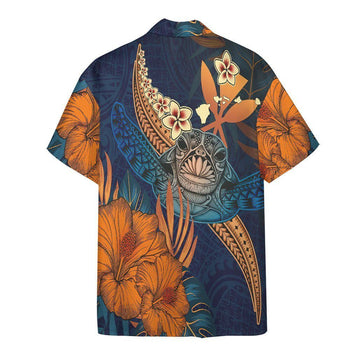 Gearhumans 3D Polynesian Turtle Hibiscus Hawaii Shirt