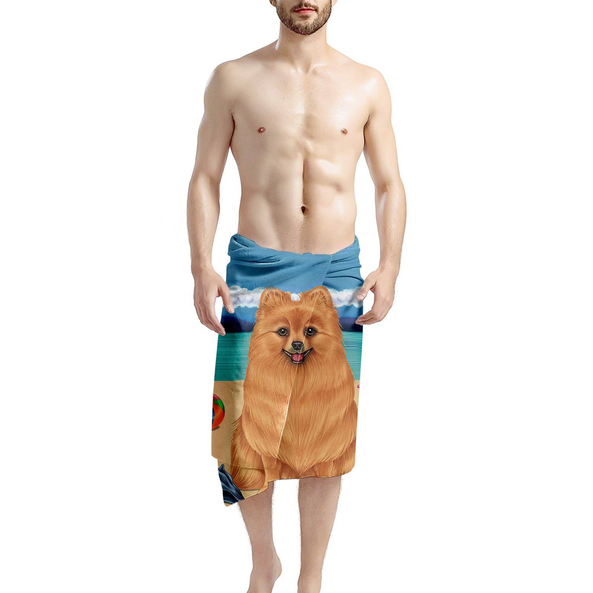 Gearhumans 3D Pomeranian Dog Custom Beach Towel GW12052114 Towel 