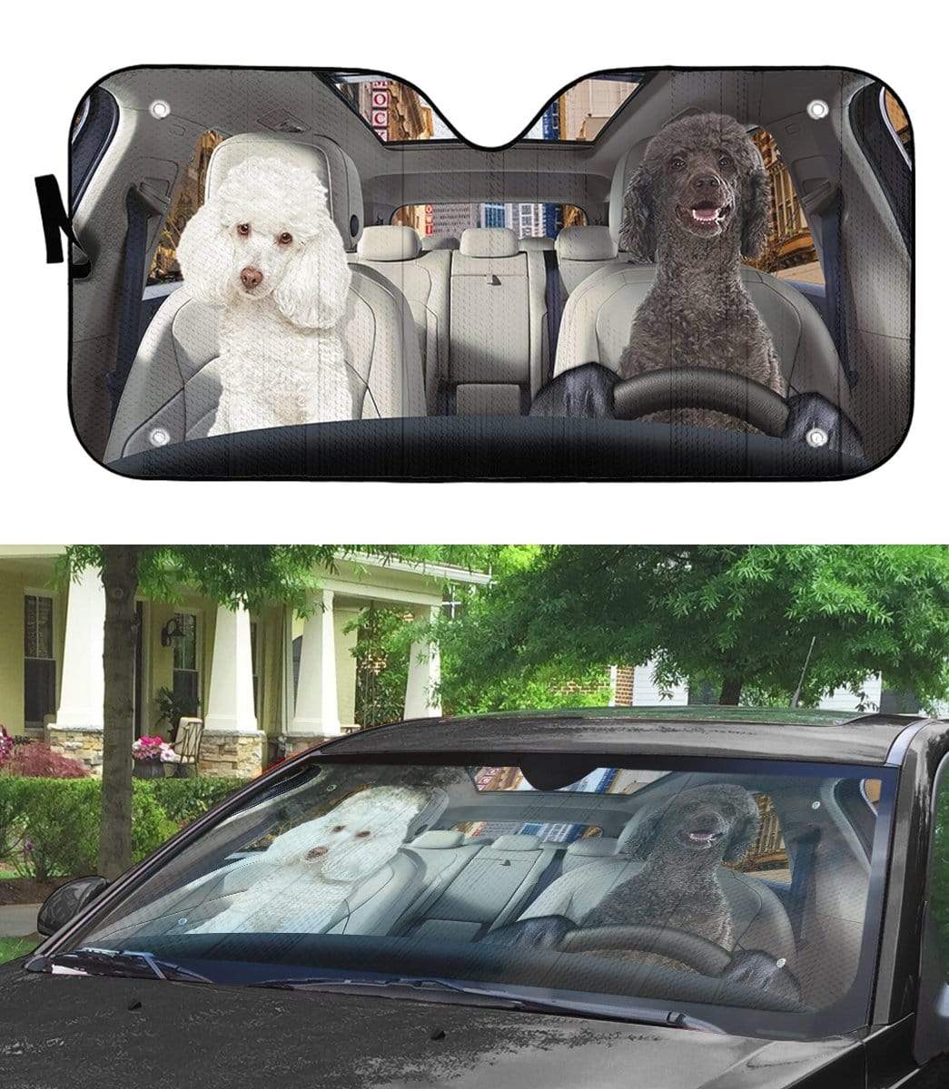 gearhumans 3D Poodle Custom Sunshade GS19066 Auto Sunshade 