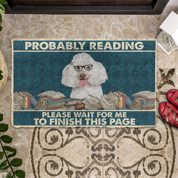 Gearhumans 3D Poodle Probably Reading Please Wait Custom Doormat