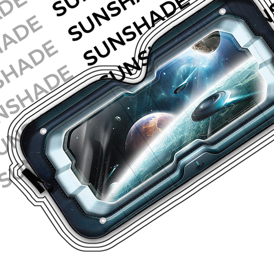Gearhumans 3D Porthole Spaceship Custom Car Auto Sunshade GO23042116 Auto Sunshade 