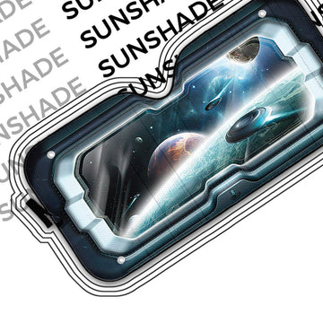 Gearhumans 3D Porthole Spaceship Custom Car Auto Sunshade