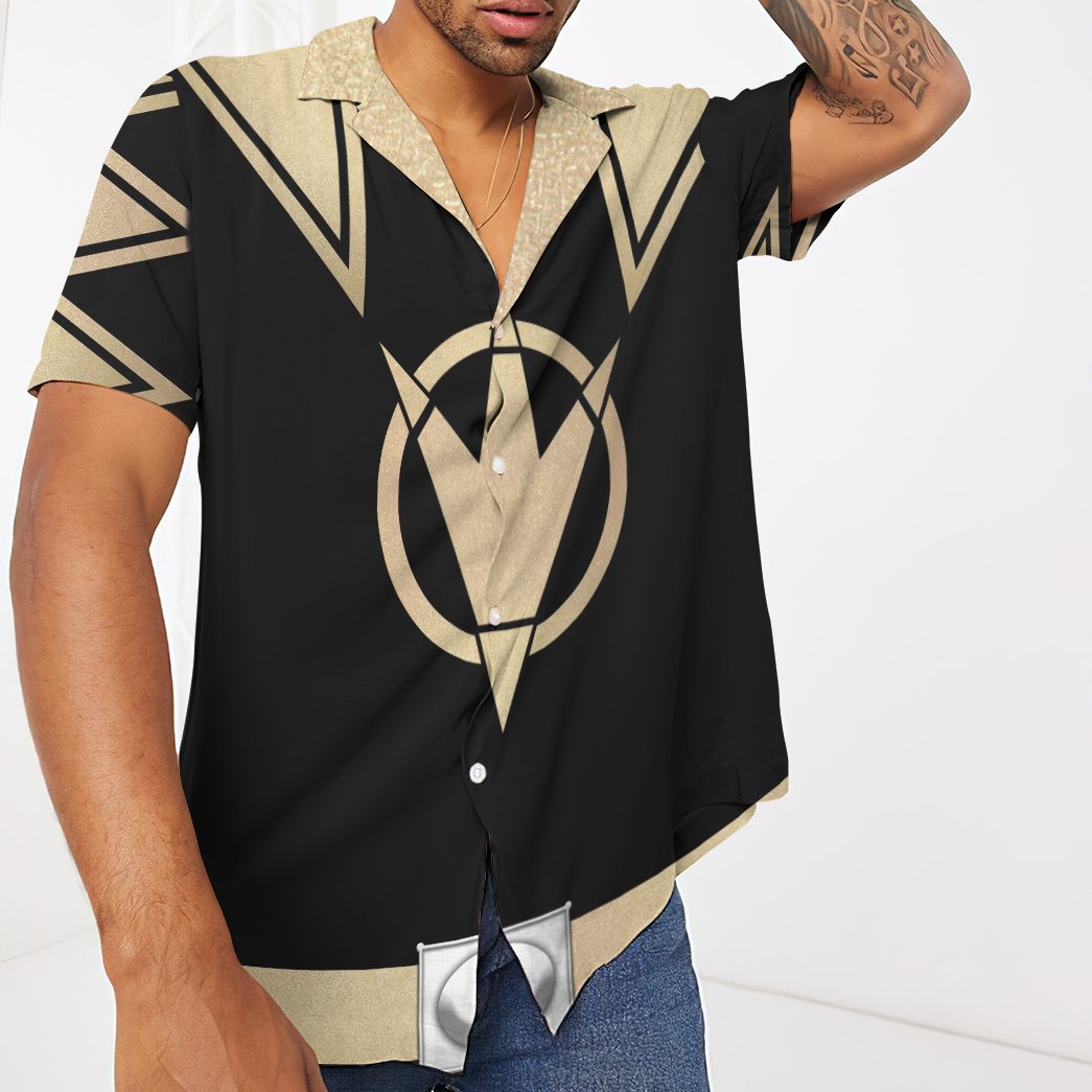 Gearhumans 3D Power Ranger Black Dino Thunder Hawaii Shirt ZK2804218 Hawai Shirt 